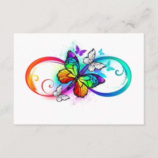 Helle Unendlichkeit mit Regenbogenschmetterling Hinweiskarte (Vorderseite)