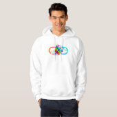 Helle Unendlichkeit mit Regenbogenschmetterling Hoodie (Vorne ganz)