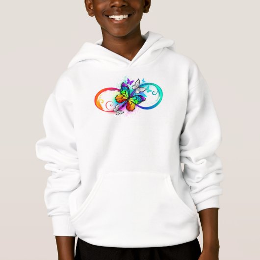 Helle Unendlichkeit mit Regenbogenschmetterling Hoodie (Vorderseite)