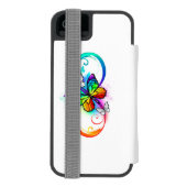 Helle Unendlichkeit mit Regenbogenschmetterling Incipio iPhone Geldbeutel-Hülle (Folio Rückseite)
