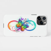 Helle Unendlichkeit mit Regenbogenschmetterling iPhone Hülle (Rückseite (Horizontal))