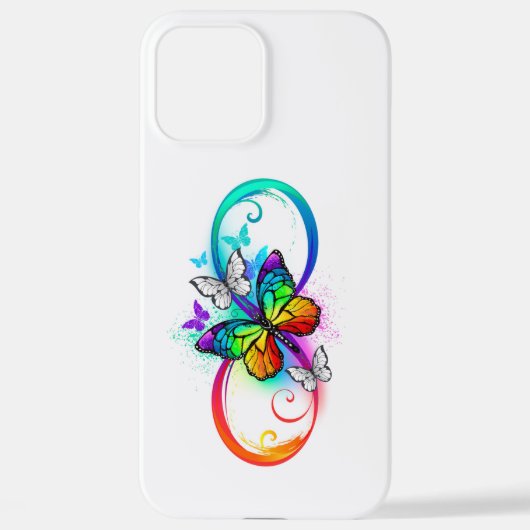 Helle Unendlichkeit mit Regenbogenschmetterling iPhone Hülle (Rückseite)