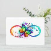 Helle Unendlichkeit mit Regenbogenschmetterling Karte (Stehend Vorderseite)