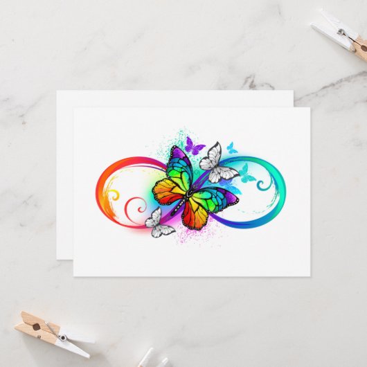 Helle Unendlichkeit mit Regenbogenschmetterling Karte (Vorderseite/Rückseite Beispiel)