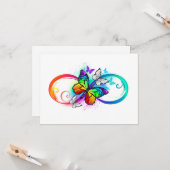 Helle Unendlichkeit mit Regenbogenschmetterling Karte (Vorderseite/Rückseite Beispiel)
