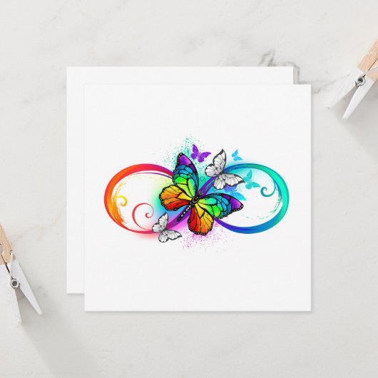 Helle Unendlichkeit mit Regenbogenschmetterling Karte (Vorderseite/Rückseite Beispiel)