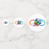 Helle Unendlichkeit mit Regenbogenschmetterling Konfetti (Vorderseiten)