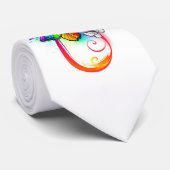 Helle Unendlichkeit mit Regenbogenschmetterling Krawatte (Gerollt)
