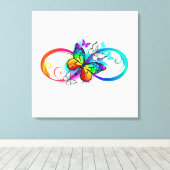 Helle Unendlichkeit mit Regenbogenschmetterling Leinwanddruck (Insitu (Holzboden))