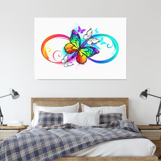 Helle Unendlichkeit mit Regenbogenschmetterling Leinwanddruck (Insitu (Schlafzimmer))