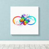 Helle Unendlichkeit mit Regenbogenschmetterling Leinwanddruck (Insitu (Holzboden))