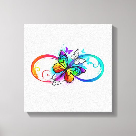 Helle Unendlichkeit mit Regenbogenschmetterling Leinwanddruck (Vorderseite)