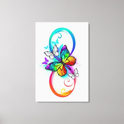 Helle Unendlichkeit mit Regenbogenschmetterling Leinwanddruck (Vorderseite)