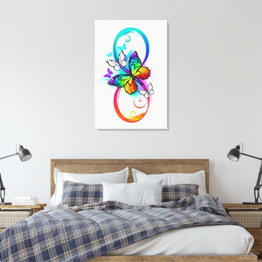 Helle Unendlichkeit mit Regenbogenschmetterling Leinwanddruck (Insitu (Schlafzimmer))