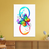 Helle Unendlichkeit mit Regenbogenschmetterling Leinwanddruck (Insitu (Wohnzimmer))