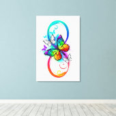 Helle Unendlichkeit mit Regenbogenschmetterling Leinwanddruck (Insitu (Holzboden))
