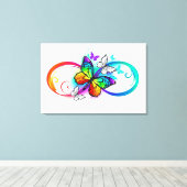 Helle Unendlichkeit mit Regenbogenschmetterling Leinwanddruck (Insitu (Holzboden))