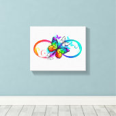 Helle Unendlichkeit mit Regenbogenschmetterling Leinwanddruck (Insitu (Holzboden))