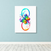 Helle Unendlichkeit mit Regenbogenschmetterling Leinwanddruck (Insitu (Holzboden))