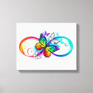 Helle Unendlichkeit mit Regenbogenschmetterling Leinwanddruck