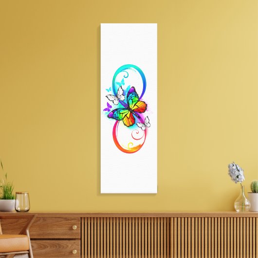 Helle Unendlichkeit mit Regenbogenschmetterling Leinwanddruck (Insitu (Wohnzimmer))