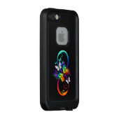 Helle Unendlichkeit mit Regenbogenschmetterling LifeProof iPhone Hülle (Hinten/Rechts)
