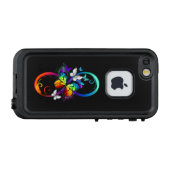 Helle Unendlichkeit mit Regenbogenschmetterling LifeProof iPhone Hülle (Rückseite (Horizontal))
