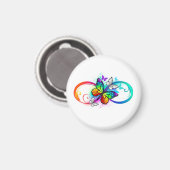 Helle Unendlichkeit mit Regenbogenschmetterling Magnet (Vorderseite/Rückseite)