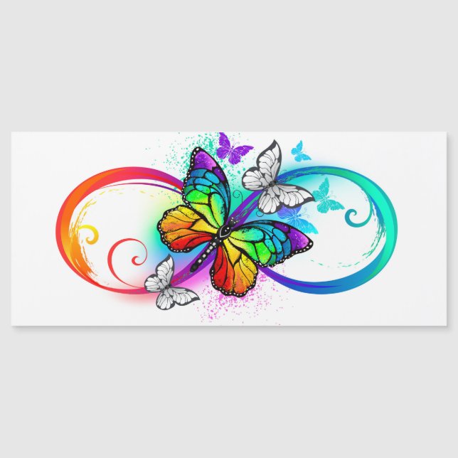 Helle Unendlichkeit mit Regenbogenschmetterling Magnetkarte (Vorderseite)