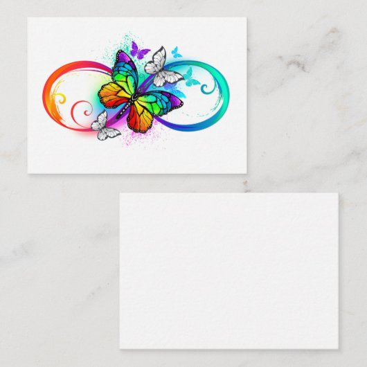 Helle Unendlichkeit mit Regenbogenschmetterling Mitteilungskarte (Vorne/Hinten)