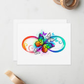 Helle Unendlichkeit mit Regenbogenschmetterling Mitteilungskarte (Vorderseite/Rückseite Beispiel)