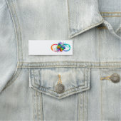 Helle Unendlichkeit mit Regenbogenschmetterling Namensschild (Beispiel)