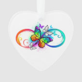 Helle Unendlichkeit mit Regenbogenschmetterling Ornament (Vorderseite)