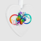 Helle Unendlichkeit mit Regenbogenschmetterling Ornament (Vorderseite)