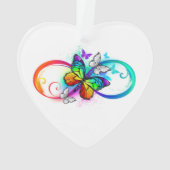Helle Unendlichkeit mit Regenbogenschmetterling Ornament (Rückseite)