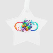 Helle Unendlichkeit mit Regenbogenschmetterling Ornament (Rückseite)