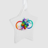Helle Unendlichkeit mit Regenbogenschmetterling Ornament (Vorderseite)