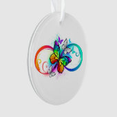 Helle Unendlichkeit mit Regenbogenschmetterling Ornament (Vorderseite)