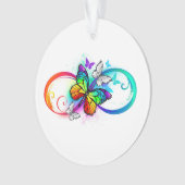 Helle Unendlichkeit mit Regenbogenschmetterling Ornament (Vorderseite)