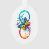 Helle Unendlichkeit mit Regenbogenschmetterling Ornament (Rückseite)