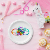 Helle Unendlichkeit mit Regenbogenschmetterling Pappteller (Party)