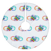 Helle Unendlichkeit mit Regenbogenschmetterling Polyester Weihnachtsbaumdecke (Vorderseite)