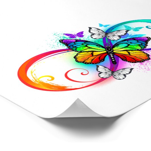 Helle Unendlichkeit mit Regenbogenschmetterling Poster (Ecke)