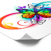 Helle Unendlichkeit mit Regenbogenschmetterling Poster (Ecke)
