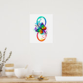 Helle Unendlichkeit mit Regenbogenschmetterling Poster (Küche)