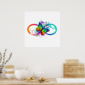 Helle Unendlichkeit mit Regenbogenschmetterling Poster (Küche)