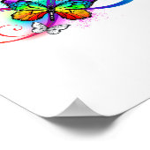 Helle Unendlichkeit mit Regenbogenschmetterling Poster (Ecke)