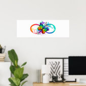 Helle Unendlichkeit mit Regenbogenschmetterling Poster (Heimbüro)
