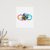 Helle Unendlichkeit mit Regenbogenschmetterling Poster (Küche)