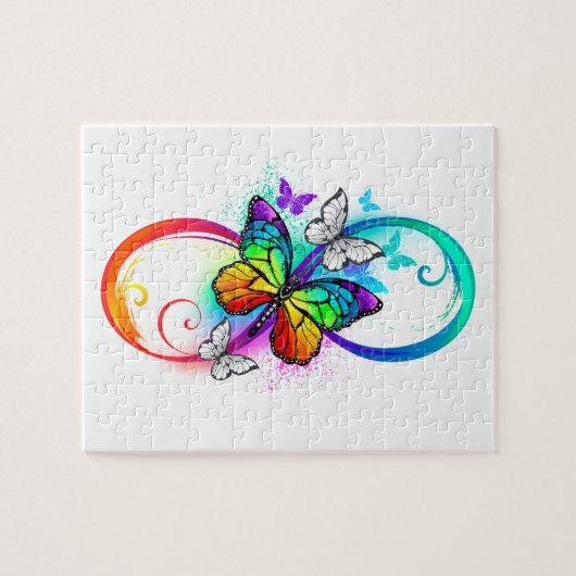 Helle Unendlichkeit mit Regenbogenschmetterling Puzzle (Horizontal)